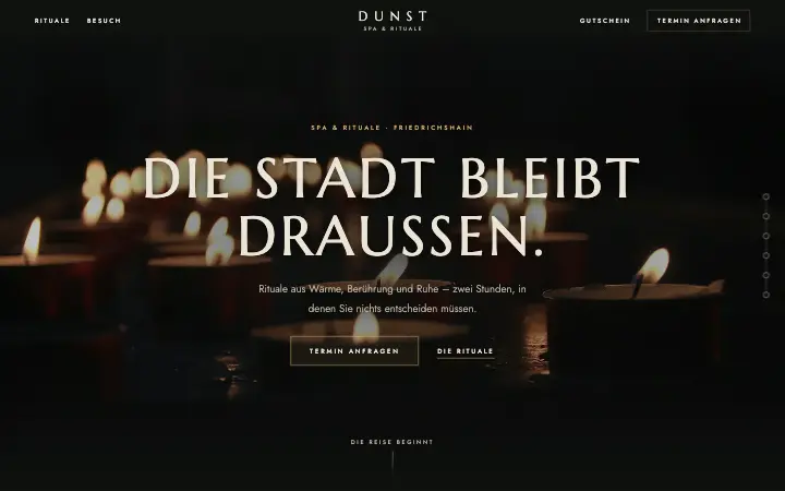 Startseite der Konzeptstudie Dunst