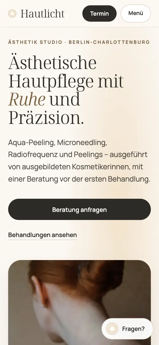 Beispiel: die Konzeptstudie Hautlicht auf dem Handy
